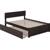 Orlando Full Bed with Flat Panel Footboard & Urban Trundle in Espresso