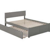 Orlando Full Platform Bed with Flat Panel Footboard & Trundle in Atlantic Grey