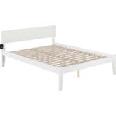 Orlando Queen Bed with Open Foot Rail in White