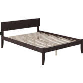 Orlando King Bed with Open Foot Rail in Espresso