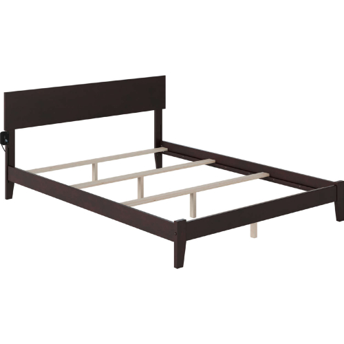 Orlando KIng Bed with Open Footboard & Turbo Charger in Espresso