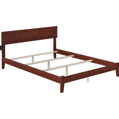 Orlando KIng Bed with Open Footboard & Turbo Charger in Walnut