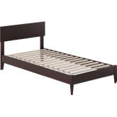 Aria Twin XL Low Profile Platform Bed with USB in Espresso Finish Wood