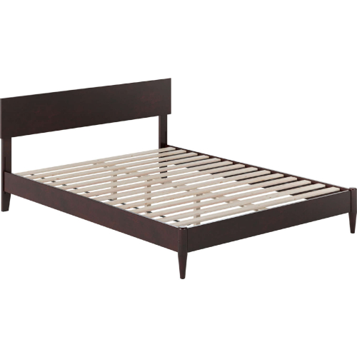 Aria Queen Low Profile Platform Bed with USB in Espresso Finish Wood