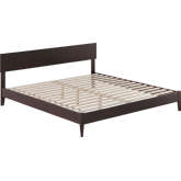 Aria King Low Profile Platform Bed with USB in Espresso Finish Wood