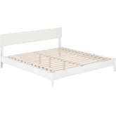 Aria King Low Profile Platform Bed with USB in White Finish Wood