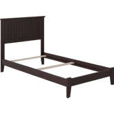 Nantucket Twin XL Bed with Open Footboard & Turbo Charger in Espresso