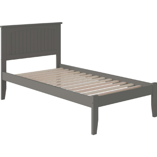 Nantucket Twin Platform Bed with Open Footboard in Atlantic Grey