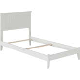 Nantucket Twin Bed with Open Footboard & Turbo Charger in White