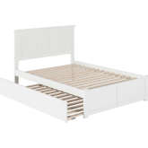 Nantucket Full Bed Flat Panel Footboard with Urban Trundle Bed in White