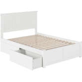 Nantucket Full Bed with Flat Panel Footboard & 2 Urban Bed Drawers in White