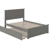 Nantucket Full Platform Bed with Matching Foot Board & Full Urban Trundle in Grey