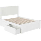 Nantucket Full Bed with Matching Footboard & 2 Urban Bed Drawers in White