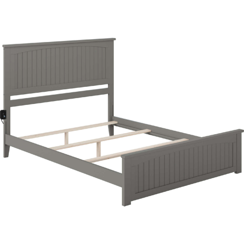 Nantucket Queen Bed with Matching Footboard in Atlantic Grey
