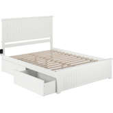 Nantucket Queen Bed with Matching Footboard & 2 Urban Bed Drawers in White