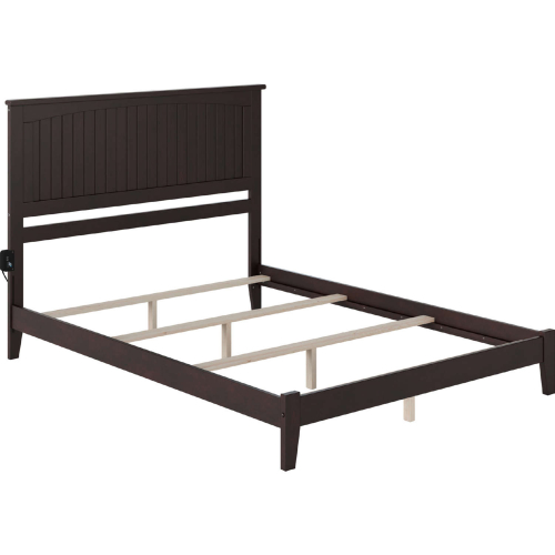 Nantucket KIng Bed with Open Footboard & Turbo Charger in Espresso