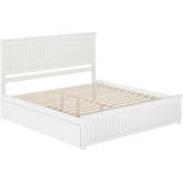 Nantucket King Platform Bed with Footboard, Twin XL Trundle & Charging in White