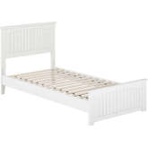 Naples Twin XL Low Profile Platform Bed & Matching Footboard in White Finish Wood