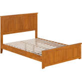 Naples Full Low Profile Platform Bed & Matching Footboard in Light Toffee Finish Wood