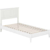 Naples Twin XL Low Profile Platform Bed in White Finish Wood