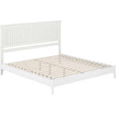Naples King Low Profile Platform Bed in White Finish Wood