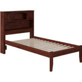 Newport Twin XL Bed with Open Footboard in Walnut