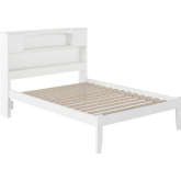 Newport Bookcase Bed Full w/ Open Foot Rail in White
