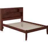 Newport Bookcase Full Bed with Open Foot Rail in Antique Walnut