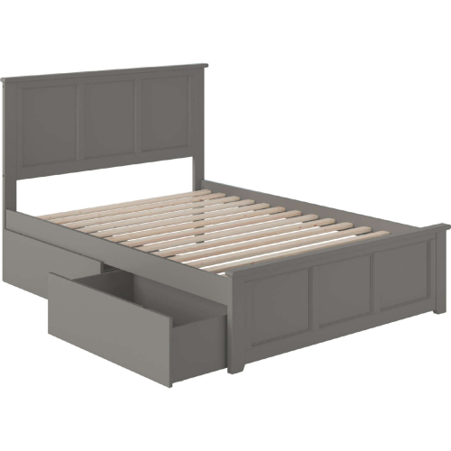 Madison Full Bed with Matching Footboard & 2 Urban Bed Drawers in Atlantic Grey