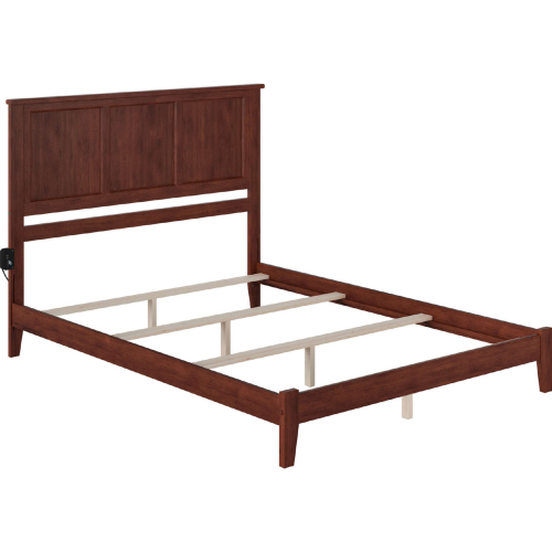 Madison KIng Bed with Open Footboard & Turbo Charger in Walnut
