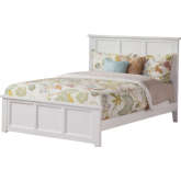 Madison King Low Profile Platform Bed with Footboard & Charging Station in White