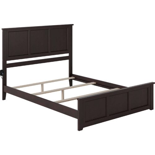 Madison King Foundation Bed Frame with Footboard & USB Charger in Espresso