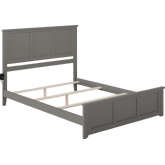 Madison King Foundation Bed Frame with Footboard & USB Charger in Grey