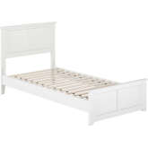 Charlotte Twin XL Low Profile Platform Bed with USB & Matching Footboard in White Finish