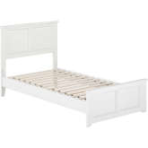 Charlotte Twin Low Profile Platform Bed with USB & Matching Footboard in White Finish