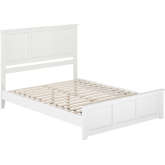 Charlotte Queen Low Profile Platform Bed with USB & Matching Footboard in White Finish