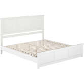 Charlotte King Low Profile Platform Bed with USB & Matching Footboard in White Finish
