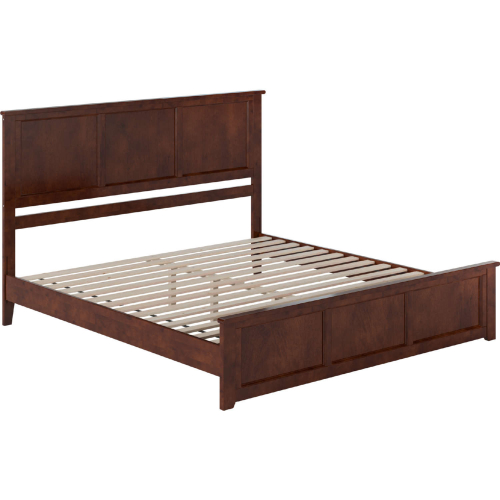 Charlotte King Low Profile Platform Bed with USB & Matching Footboard in Walnut Finish