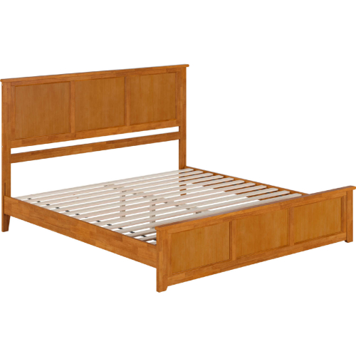 Charlotte King Low Profile Platform Bed with USB & Matching Footboard in Light Toffee Finish