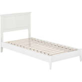 Charlotte Twin XL Low Profile Platform Bed with USB in White Finish Wood