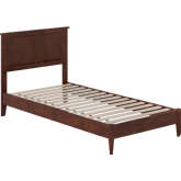 Charlotte Twin XL Low Profile Platform Bed with USB in Walnut Finish Wood