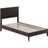 Charlotte Twin Low Profile Platform Bed with USB in Espresso Finish Wood