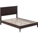 Charlotte Full Low Profile Platform Bed with USB in Espresso Finish Wood