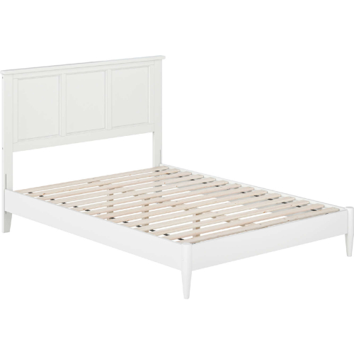 Charlotte Full Low Profile Platform Bed with USB in White Finish Wood