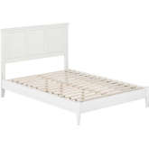 Charlotte Full Low Profile Platform Bed with USB in White Finish Wood
