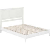 Charlotte Queen Low Profile Platform Bed with USB in White Finish Wood
