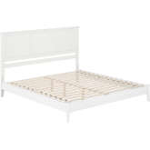 Charlotte King Low Profile Platform Bed with USB in White Finish Wood
