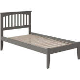 Mission Twin XL Platform Bed with Open Footboard in Atlantic Grey