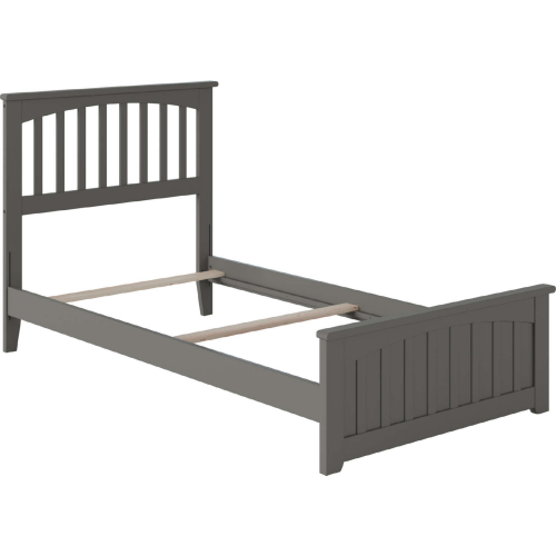 Mission Twin XL Bed with Matching Footboard in Atlantic Grey
