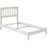 Mission Twin Bed with Open Footboard & Turbo Charger in White